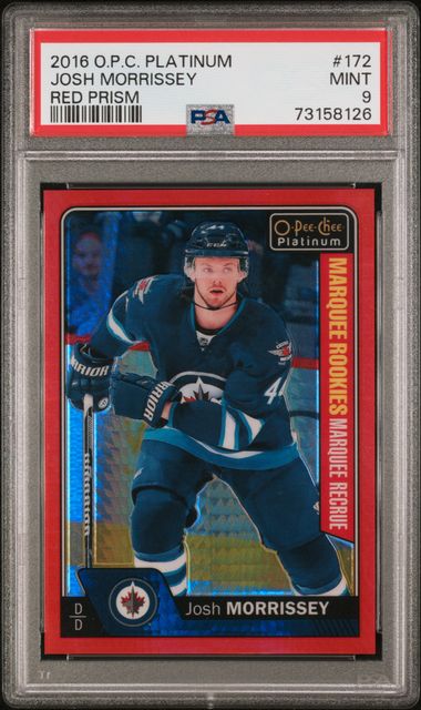 2016-17 O-Pee-Chee Platinum Red Prism #172 Josh Morrissey #020/199 PSA 9 (Rookie)