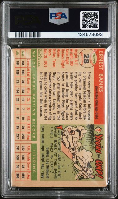 1955 Topps #28 Ernie Banks PSA 1.5