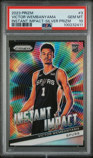 2023-24 Panini Prizm Instant Impact Silver Prizm #3 Victor Wembanyama PSA 10 (Rookie) | Eastridge Sports Cards