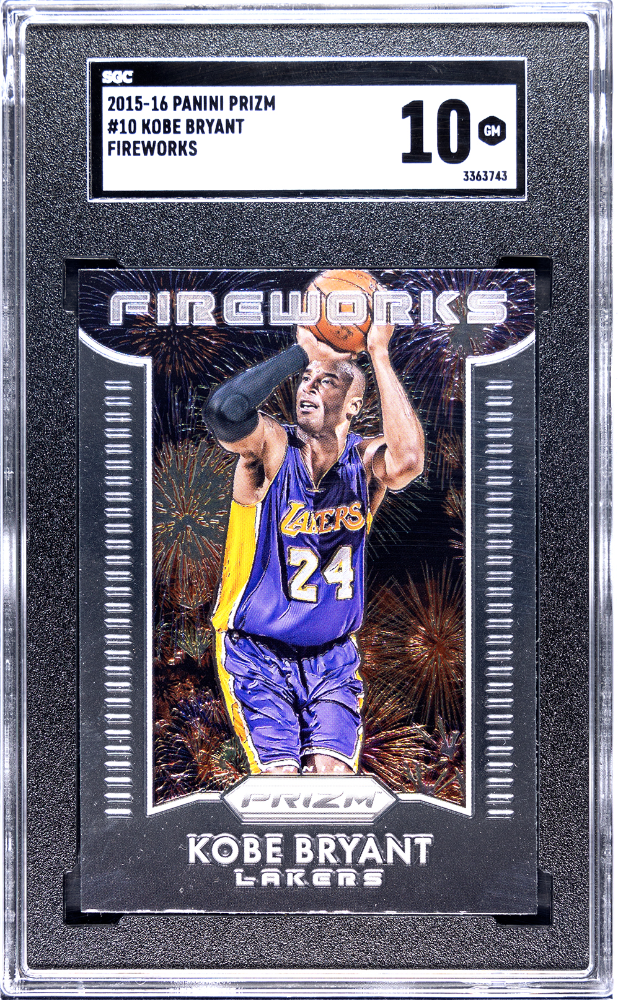 2015-16 Panini Prizm Fireworks #10 Kobe Bryant SGC 10