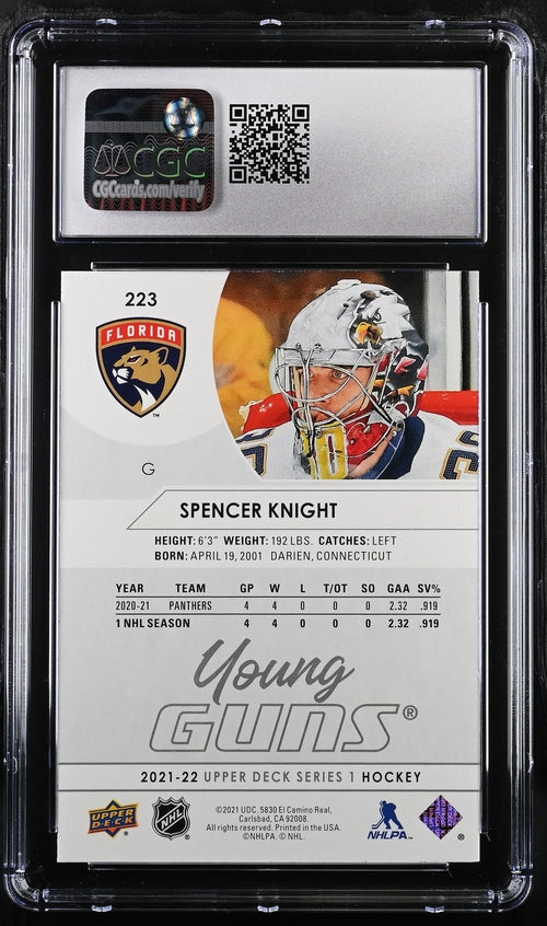 2021-22 Upper Deck #223 Spencer Knight CGC 9 (Rookie)