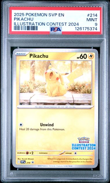 2025 Pokemon Illustration Contest 2024 Promo #214 Pikachu PSA 9