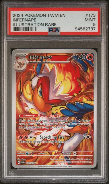 2024 Pokemon Twilight Masquerade #173 Infernape - Illustration Rare PSA 9