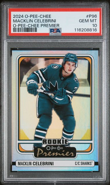 2024-25 O-Pee-Chee Premier #P96 Macklin Celebrini PSA 10