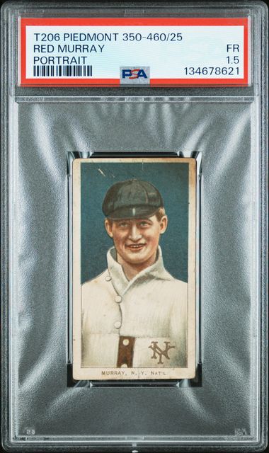 1909-11 T206 Piedmont 350-460/25 Portrait Red Murray PSA 1.5