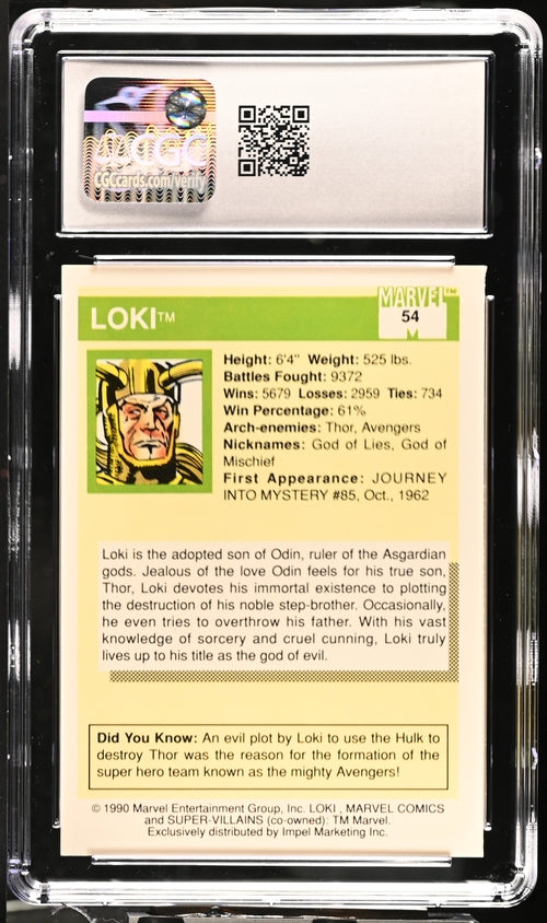 1990 Impel Marvel Universe Series 1 #54 Loki CGC 7.5