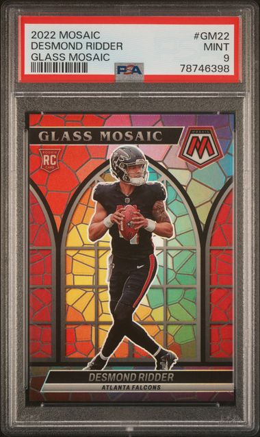 2022 Panini Mosaic Glass Mosaic #GM22 Desmond Ridder PSA 9 (Rookie)