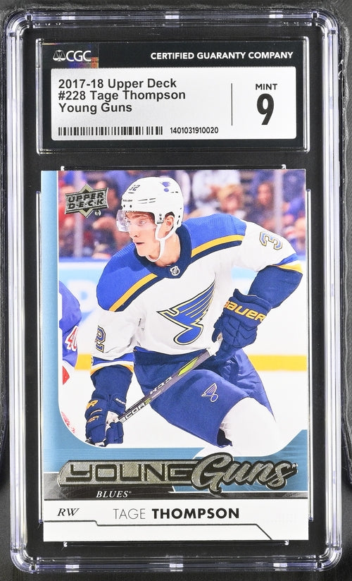 2017-18 Upper Deck #228 Tage Thompson CGC 9 (Rookie)