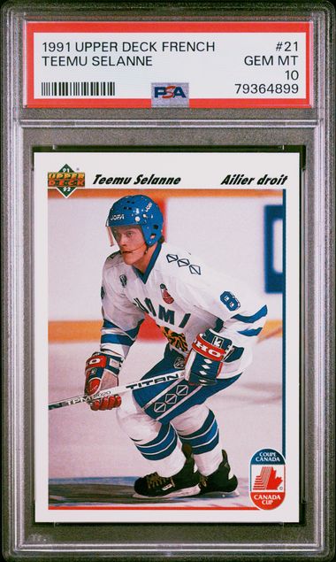 1991-92 Upper Deck French #21 Teemu Selanne PSA 10 (Rookie)