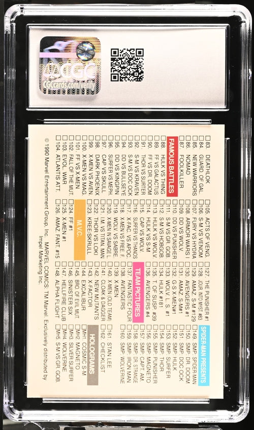 1990 Impel Marvel Universe Series 1 #162 Checklist CGC 8.5