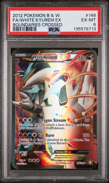 2012 Pokemon Boundaries Crossed #146 White Kyurem EX - Full Art PSA 6