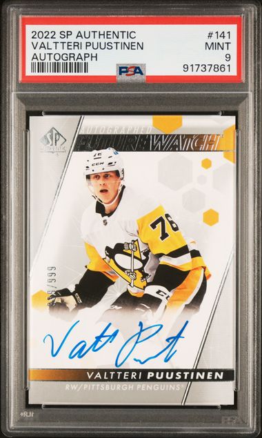 2022-23 SP Authentic #141 Valtteri Puustinen #939/999 PSA 9 (Rookie)