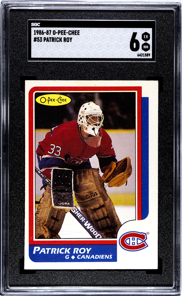 1986-87 O-Pee-Chee #53 Patrick Roy SGC 6 (Rookie)