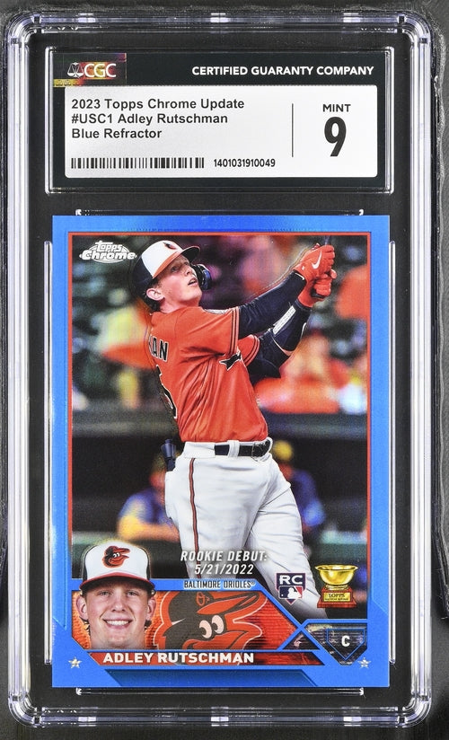 2023 Topps Chrome Update Blue Refractor #USC1 Adley Rutschman #106/150 CGC 9 (Rookie)