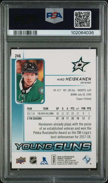 2018-19 Upper Deck #246 Miro Heiskanen PSA 9 (Rookie)