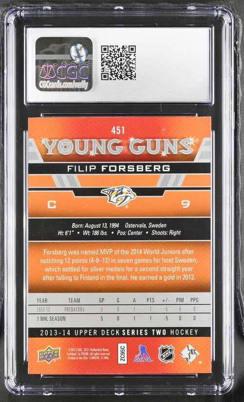 2013-14 Upper Deck #451 Filip Forsberg CGC 9.5 (Rookie)