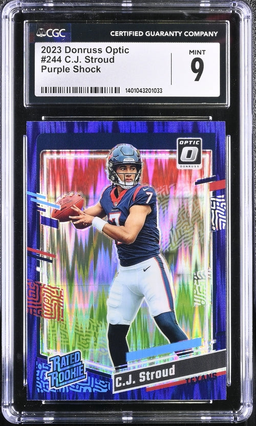 2023 Donruss Optic Purple Shock #244 C.J. Stroud CGC 9 (Rookie)