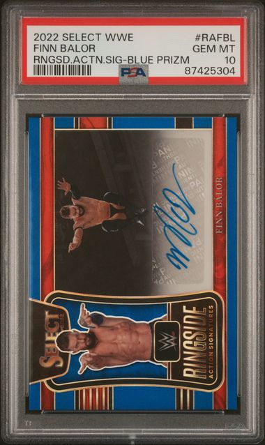 2022 Select WWE Ringside Action Signatures Prizms Blue #RAFBL Finn Balor #38/49 PSA 10 | Eastridge Sports Cards