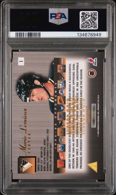 1995-96 Select Certified Mirror Gold #1 Mario Lemieux PSA 7