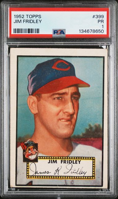 1952 Topps #399 Jim Fridley PSA 1
