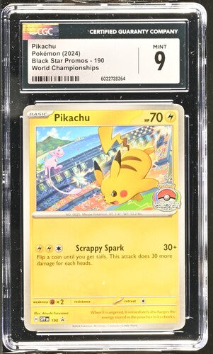 2024 Pokemon World Championships Promo #190 Pikachu CGC 9