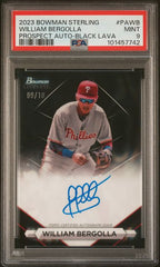 2023 Bowman Sterling Prospect Autographs Black Lava Refractors #PAWB William Bergolla #09/10 PSA 9 | Eastridge Sports Cards