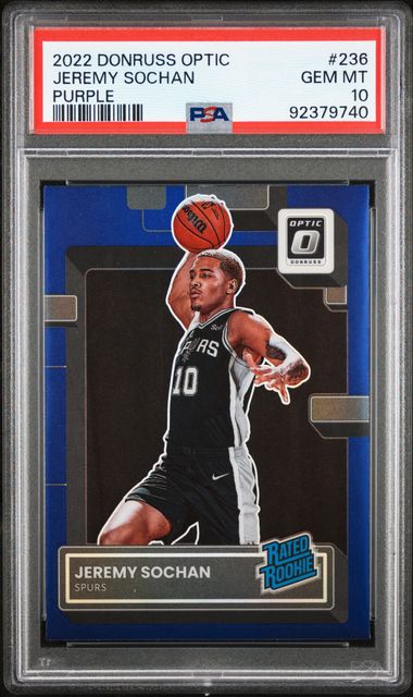 2022-23 Donruss Optic Purple Holo #236 Jeremy Sochan PSA 10 (Rookie)