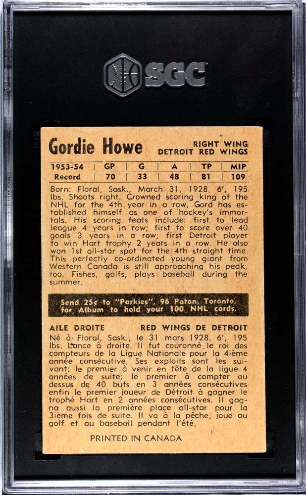 1954-55 Parkhurst #41 Gordie Howe SGC 3 | Eastridge Sports Cards