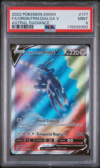 2022 Pokemon Astral Radiance #177 Origin Forme Dialga V- Full Art PSA 9