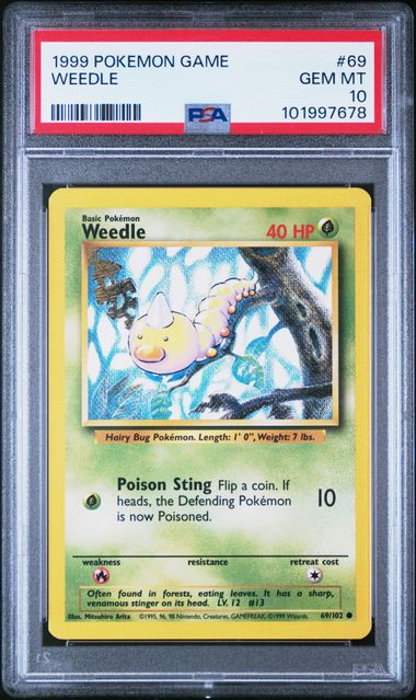 1999 Pokemon Base Set Unlimited #69 Weedle PSA 10