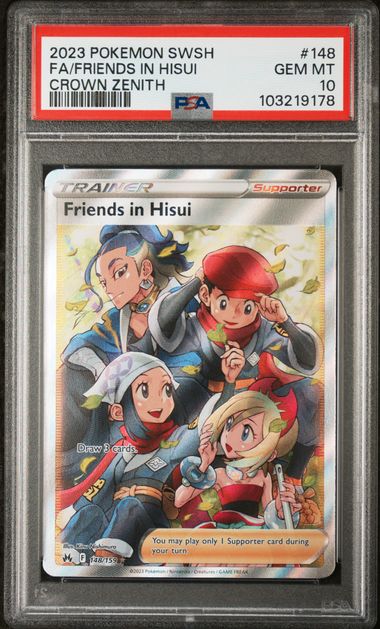 2023 Pokemon Crown Zenith #148 Friends in Hisui- Full Art PSA 10