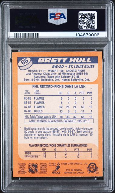 1988-89 O-Pee-Chee #66 Brett Hull PSA 6 (Rookie)