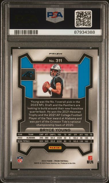 2023 Panini Prizm Silver Prizm #311 Bryce Young PSA 9 (Rookie)