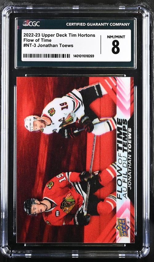 2022-23 Upper Deck Tim Hortons Flow of Time #NT-3 Jonathan Toews CGC 8