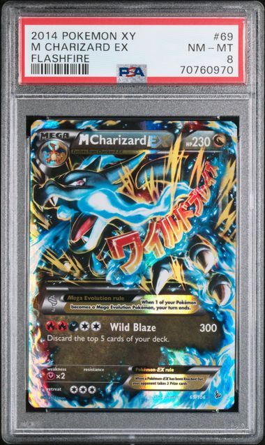 2014 Pokemon Flashfire #69 M Charizard EX PSA 8