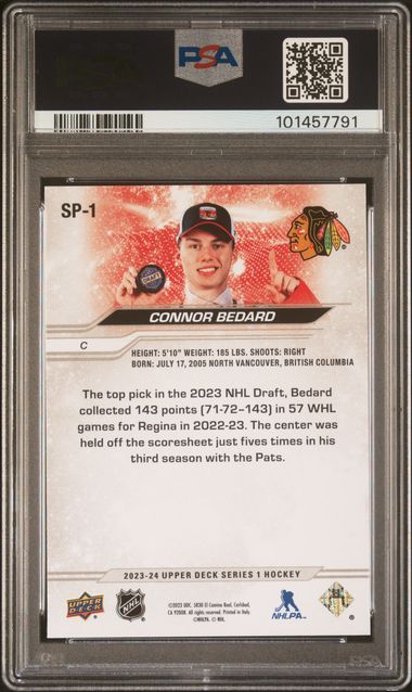2023-24 Upper Deck #SP1 Connor Bedard PSA 7 (Rookie)