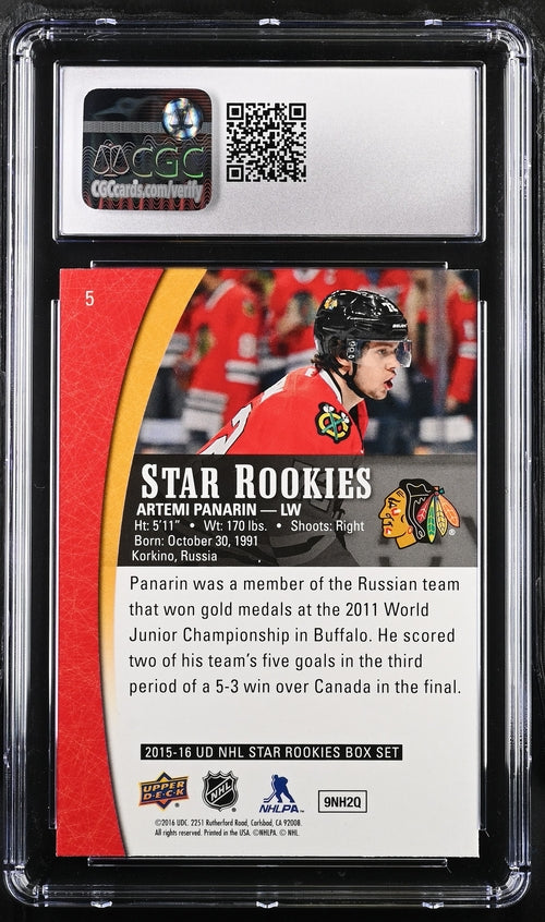 2015-16 Upper Deck Star Rookies #5 Artemi Panarin CGC 9 (Rookie)