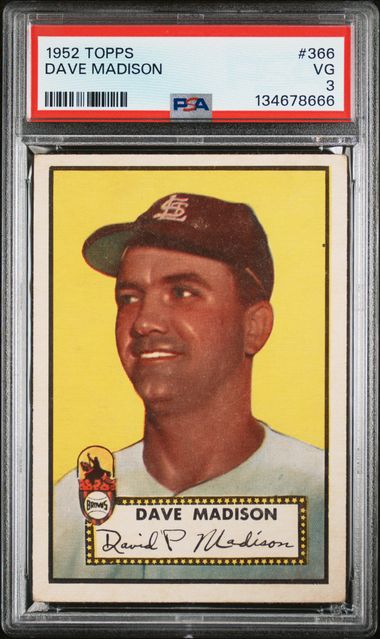 1952 Topps #366 Dave Madison PSA 3