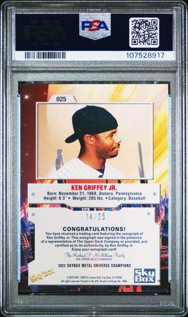 2022 Skybox Metal Universe Champions Autographs Gold #25 Ken Griffey Jr. #14/25 PSA 8 | Eastridge Sports Cards