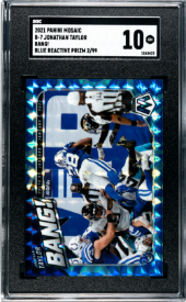 2021 Mosaic Bang! Blue Reactive Prizm #B-7 Jonathan Taylor #02/99 SGC 10