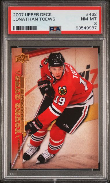 2007-08 Upper Deck #462 Jonathan Toews PSA 8 (Rookie)