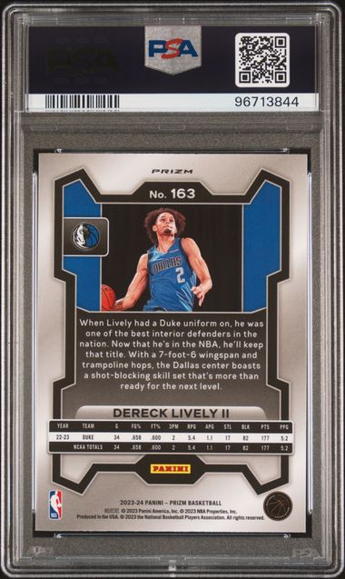 2023-24 Panini Prizm Silver Prizm #163 Dereck Lively II PSA 10 (Rookie)