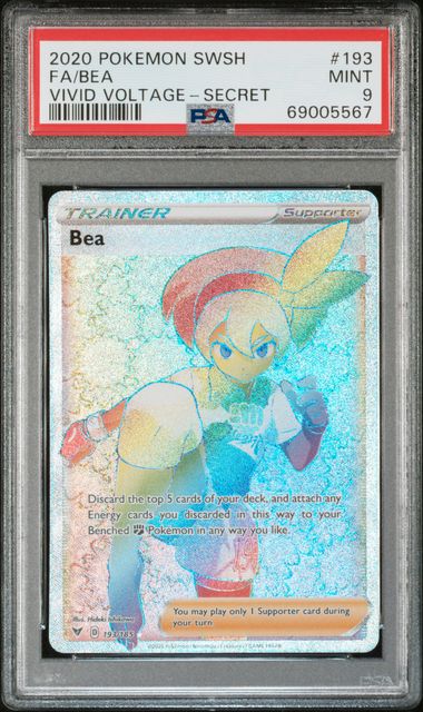 2020 Pokemon Vivid Voltage #193 Bea- Full Art Secret Rare PSA 9