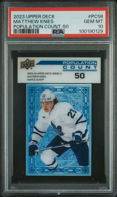 2023-24 Upper Deck Population Count 50 #PC58 Matthew Knies PSA 10 (Rookie)