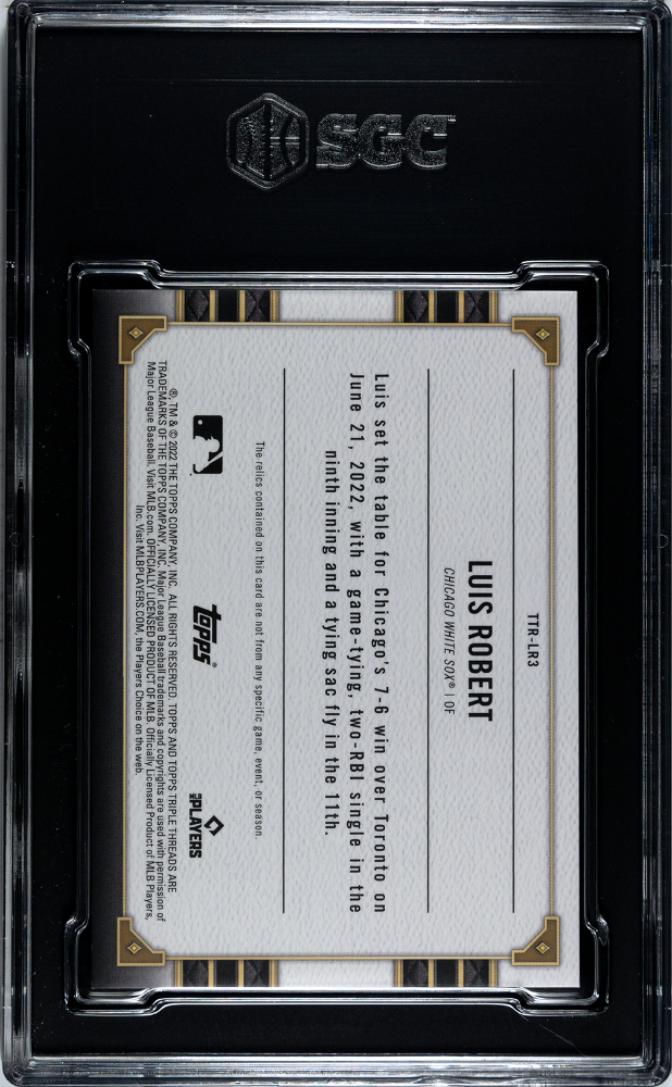 2022 Topps Triple Threads Relics #TTR-LR3 Luis Robert #33/36 SGC 9.5