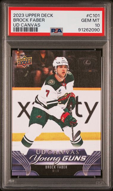 2023-24 Upper Deck Canvas #C101 Brock Faber PSA 10 (Rookie)