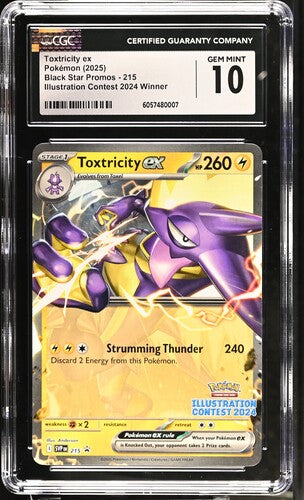 2025 Pokemon Illustration Contest 2024 Winner Promo #215 Toxtricity ex CGC 10