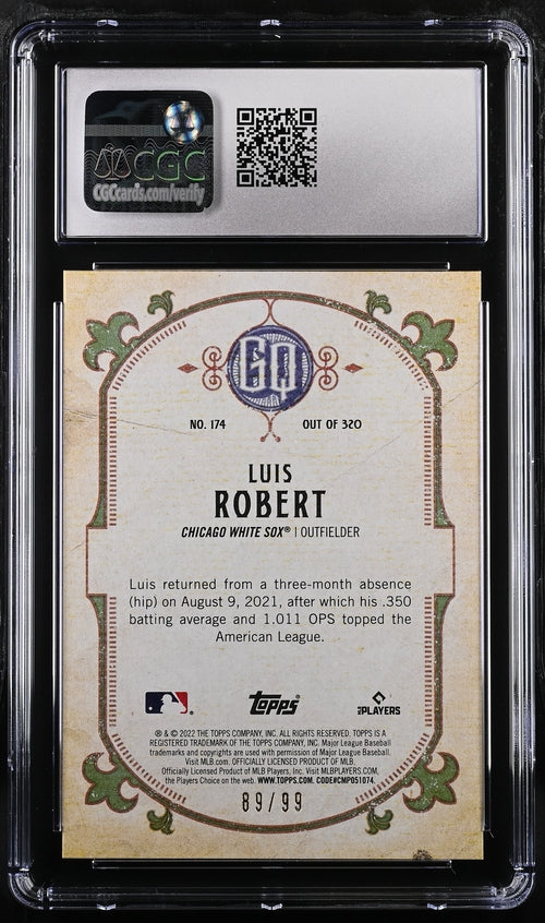2022 Topps Gypsy Queen Chrome Blue Refractor #174 Luis Robert #89/99 CGC 9