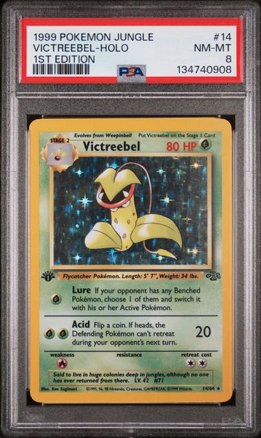 1999 Pokemon Jungle 1st Edition #14 Victreebel - Holo PSA 8