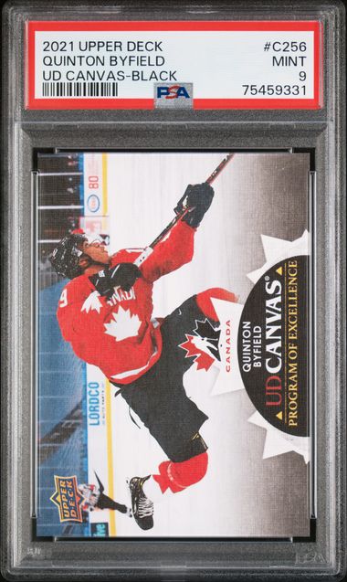 2021-22 Upper Deck UD Canvas Black #C256 Quinton Byfield PSA 9 (Rookie)